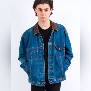90's Vintage Marlboro Blue Denim Jacket Men’s Size XL